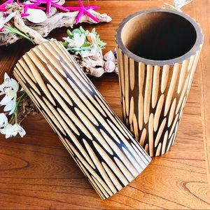 HOSTPICK💘Hand Crafted Unique Cylinder Wooden Vase